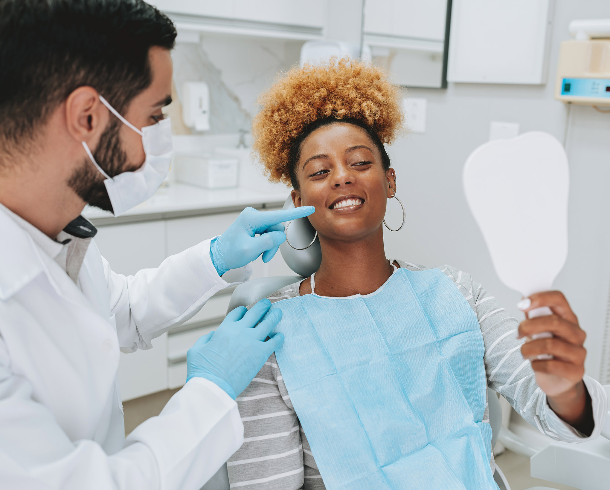 retrato foto dentista e paciente